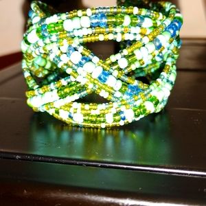 Green Beaded Adjustable Bracelet